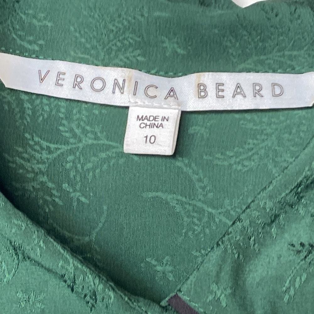 Veronica Beard Spur Western Silk Dress in Green, Size 10 - Picture 3 of 10